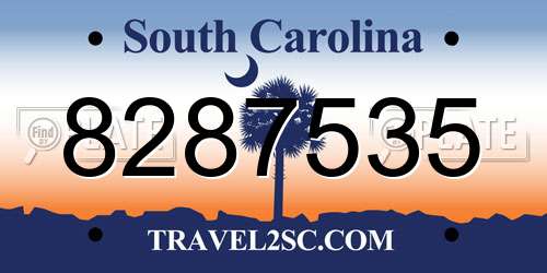8287535 South Carolina License Plate