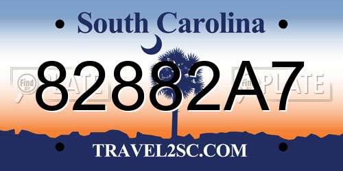 82882A7 South Carolina License Plate