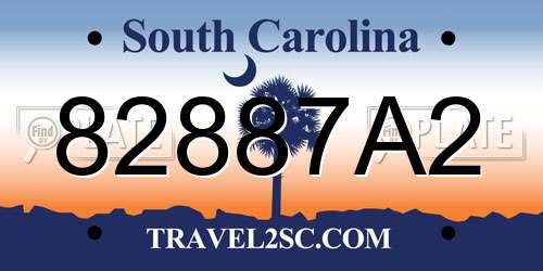 82887A2 South Carolina License Plate