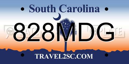 828MDG South Carolina License Plate