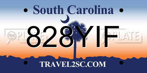 828YIF South Carolina License Plate