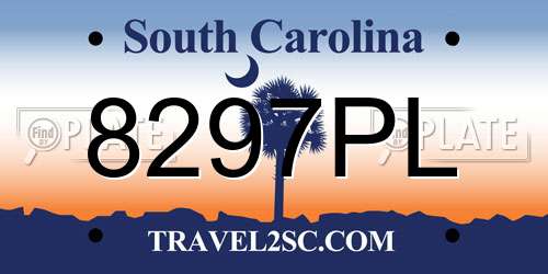 8297PL South Carolina License Plate