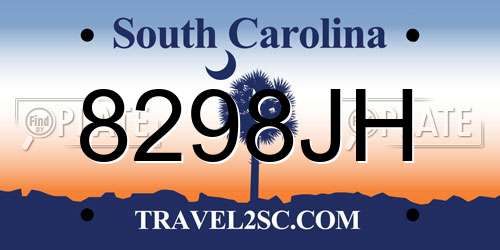 8298JH South Carolina License Plate