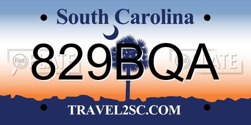 829BQA South Carolina License Plate