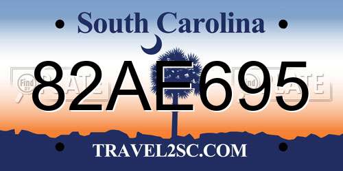82AE695 South Carolina License Plate