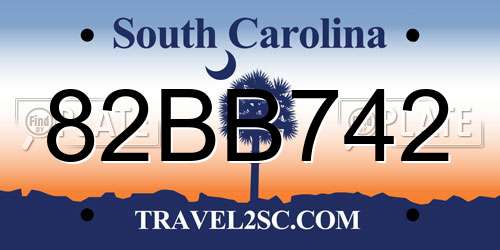 82BB742 South Carolina License Plate