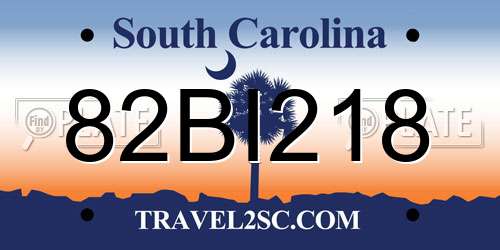 82BI218 South Carolina License Plate