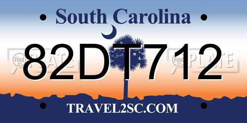 82DT712 South Carolina License Plate