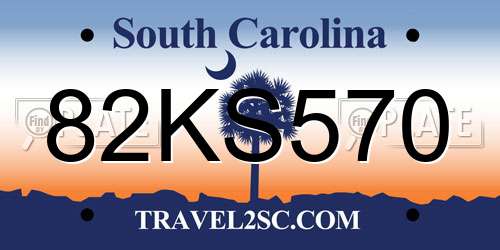 82KS570 South Carolina License Plate