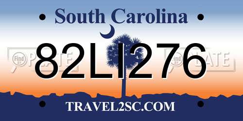 82LI276 South Carolina License Plate