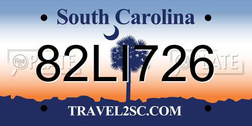 82LI726 South Carolina License Plate
