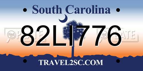 82LI776 South Carolina License Plate