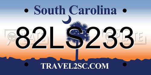 82LS233 South Carolina License Plate