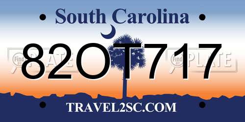 82OT717 South Carolina License Plate