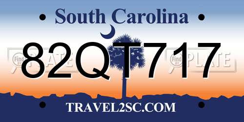 82QT717 South Carolina License Plate