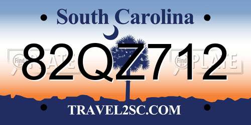 82QZ712 South Carolina License Plate