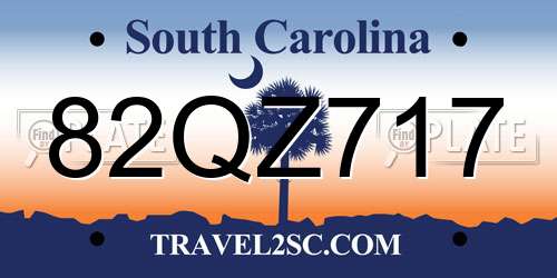 82QZ717 South Carolina License Plate