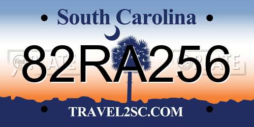82RA256 South Carolina License Plate