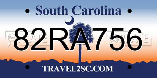 82RA756 South Carolina License Plate