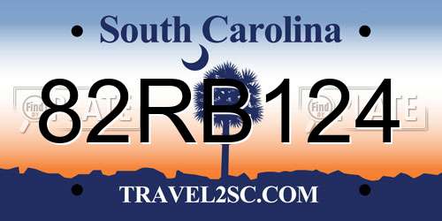 82RB124 South Carolina License Plate