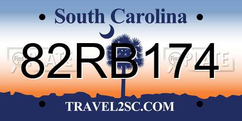 82RB174 South Carolina License Plate