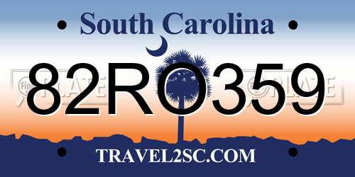 82RO359 South Carolina License Plate