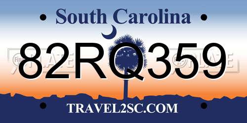 82RQ359 South Carolina License Plate