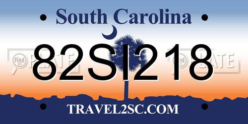 82SI218 South Carolina License Plate