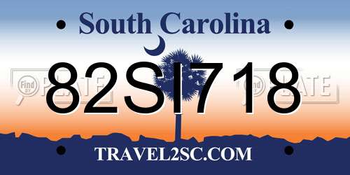 82SI718 South Carolina License Plate