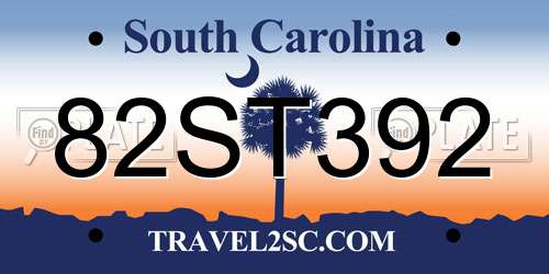 82ST392 South Carolina License Plate