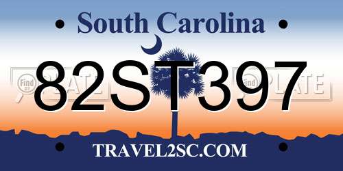 82ST397 South Carolina License Plate