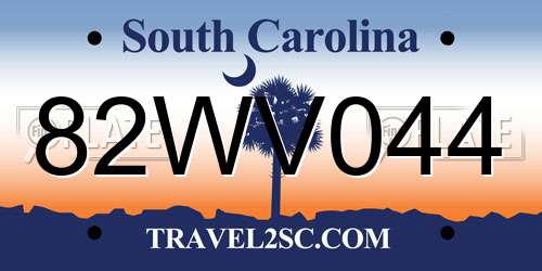 82WV044 South Carolina License Plate