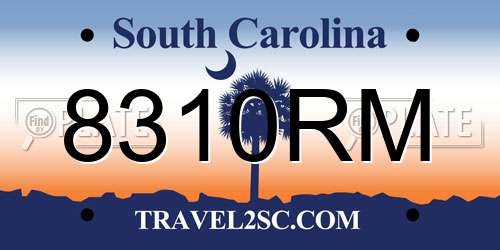 8310RM South Carolina License Plate