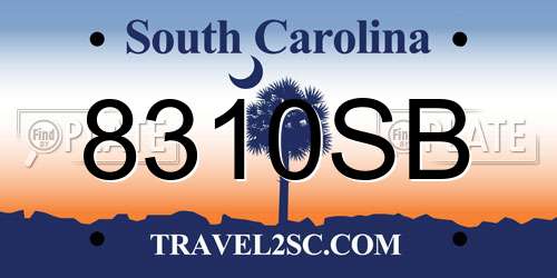 8310SB South Carolina License Plate