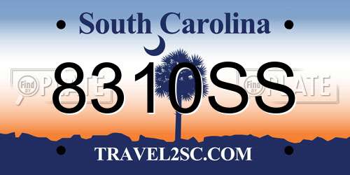 8310SS South Carolina License Plate