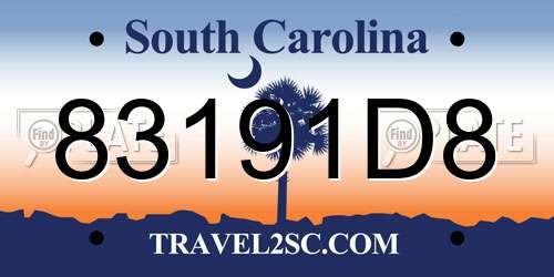 83191D8 South Carolina License Plate