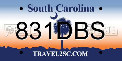 831DBS South Carolina License Plate