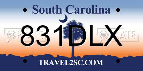 831DLX South Carolina License Plate