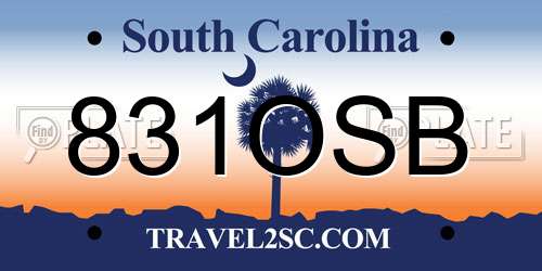 831OSB South Carolina License Plate