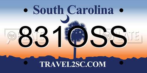 831OSS South Carolina License Plate