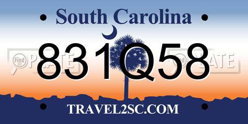 831Q58 South Carolina License Plate