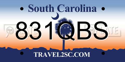 831QBS South Carolina License Plate