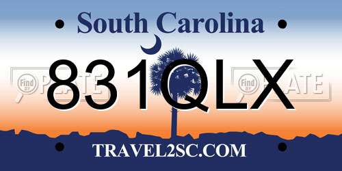 831QLX South Carolina License Plate