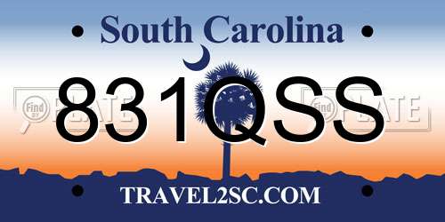 831QSS South Carolina License Plate