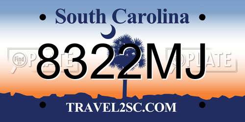 8322MJ South Carolina License Plate