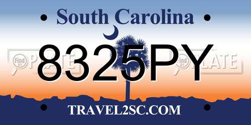 8325PY South Carolina License Plate