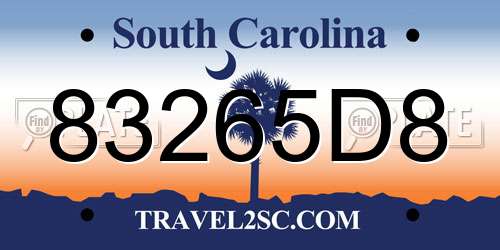 83265D8 South Carolina License Plate