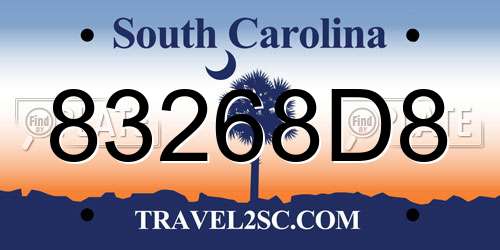 83268D8 South Carolina License Plate