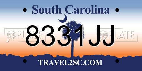 8331JJ South Carolina License Plate