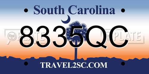 8335QC South Carolina License Plate